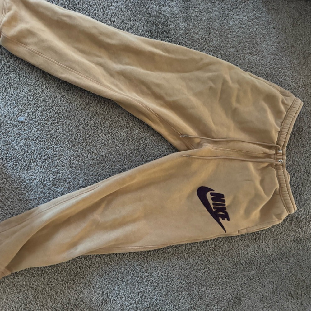 Nike Beige Joggers with Black Logo
